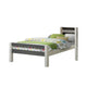 Robin Twin Size Bed Transitional Style White and Gray Wood Frame BM324325
