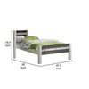 Robin Twin Size Bed Transitional Style White and Gray Wood Frame BM324325