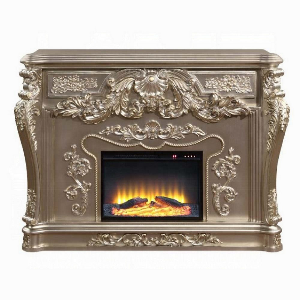 Esen LED Electric Fireplace Scrolled Classical Silver Wood Finish 66’’ BM324326