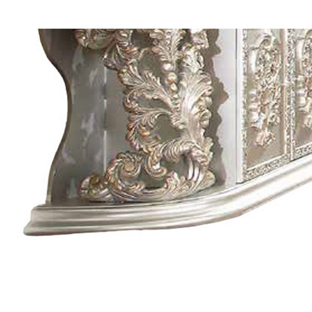 Dove Server Table Drawers Classical Champagne Gold Finish 73’’ BM324327