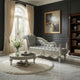 Dove Accent Bench, Beige Faux Leather, Champagne Finished Wood, 82"