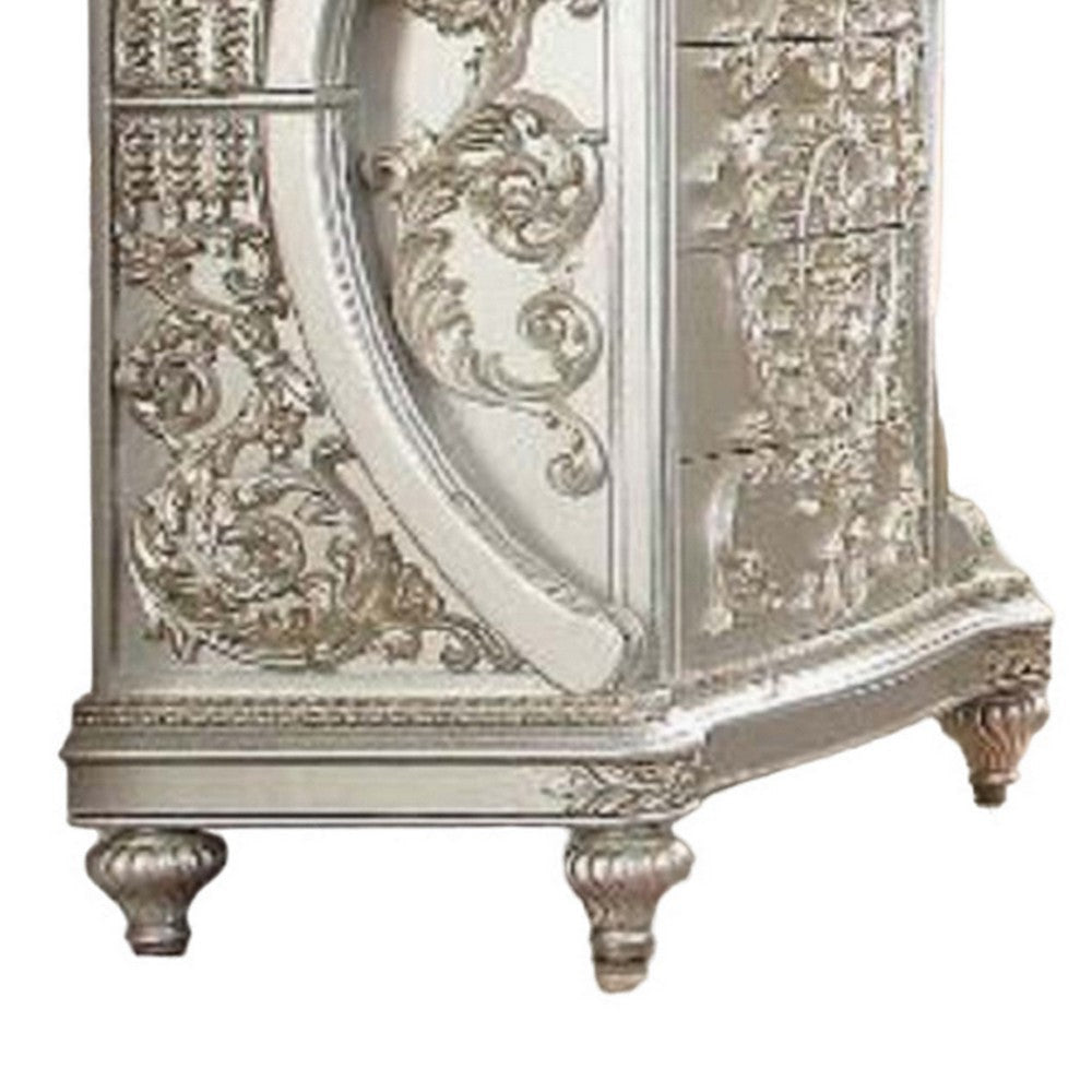 Dove Tall Dresser Chest 5 Drawers Classic Gold Champagne Finish BM324330