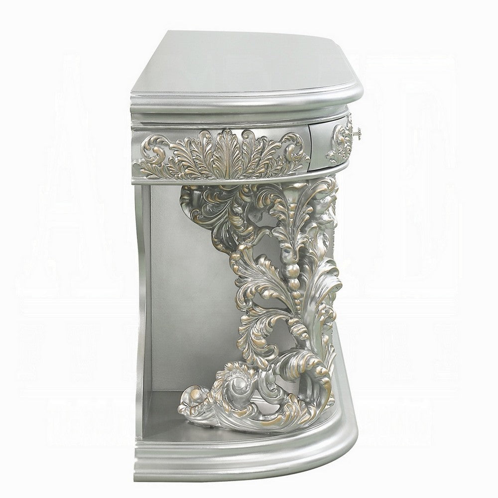 Dove Dresser Classical Champagne Gold Finish 3 Drawers 1 Shelf 73’’ BM324331