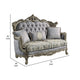 Royale Loveseat 3 Accent Pillows Gray Antique Bronze Wood 73’’ BM324333