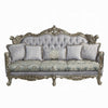 Royale Sofa 5 Accent Pillows Gray Fabric Antique Bronze Wood 91’’ BM324334