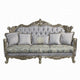 Royale Sofa 5 Accent Pillows Gray Fabric Antique Bronze Wood 91’’ BM324334