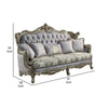 Royale Sofa 5 Accent Pillows Gray Fabric Antique Bronze Wood 91’’ BM324334