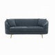 Kenny Sofa with 2 Pillows Cobalt Blue Chenille Gold Metal Legs 77’’ BM324338