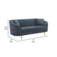 Kenny Sofa with 2 Pillows Cobalt Blue Chenille Gold Metal Legs 77’’ BM324338