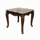 Aliya Side End Table Rectangular 28’’ Marble Top Cherry Brown Wood BM324340
