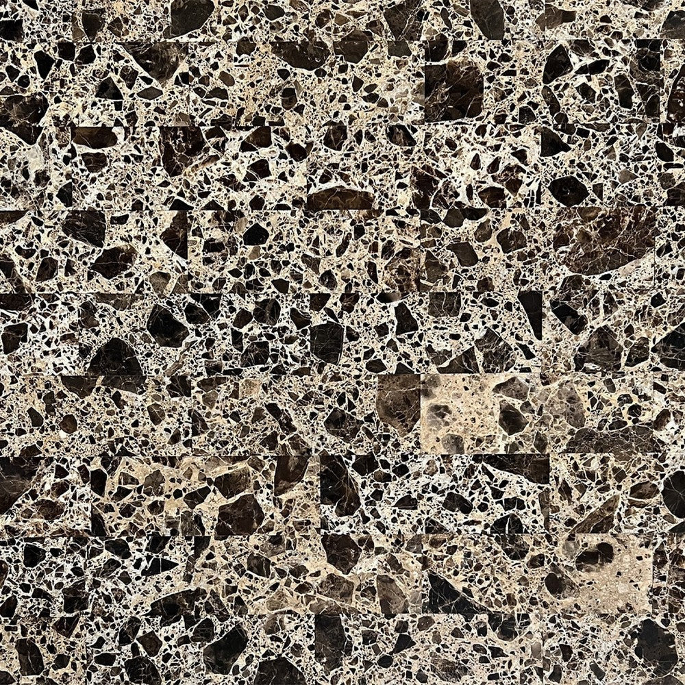 Aliya Side End Table Rectangular 28’’ Marble Top Cherry Brown Wood BM324340