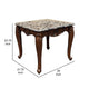 Aliya Side End Table Rectangular 28’’ Marble Top Cherry Brown Wood BM324340
