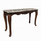 Aliya Sofa Table, Rectangular 52" Marble Top, Cherry Brown Wood