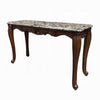 Aliya Sofa Table Rectangular 52’’ Marble Top Cherry Brown Wood BM324341