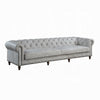 Ferry 122" Chesterfield Sofa, Off White Tufted Top Grain Leather