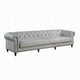 Ferry 122" Chesterfield Sofa, Off White Tufted Top Grain Leather