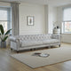 Ferry 122" Chesterfield Sofa, Off White Tufted Top Grain Leather