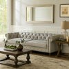 Ferry 122" Chesterfield Sofa, Off White Tufted Top Grain Leather