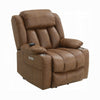 Mario Power Recliner Lift Chair w Heating Massage Brown Faux Leather BM324344