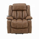 Mario Power Recliner Lift Chair w Heating Massage Brown Faux Leather BM324344
