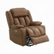 Mario Power Recliner Lift Chair w Heating Massage Brown Faux Leather BM324344