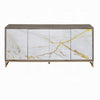 Avia Sideboard Console Cabinet White Marble Look 4 Doors Brown 65’’ BM324345