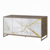 Avia Sideboard Console Cabinet White Marble Look 4 Doors Brown 65’’ BM324345