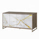 Avia Sideboard Console Cabinet White Marble Look 4 Doors Brown 65’’ BM324345