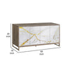 Avia Sideboard Console Cabinet White Marble Look 4 Doors Brown 65’’ BM324345