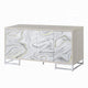 Anok Sideboard Console Cabinet White Marble Look Chrome Metal 65’’ BM324347