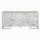 Anok Sideboard Console Cabinet White Marble Look Chrome Metal 65’’ BM324347