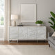 Anok Sideboard Console Cabinet, White Marble Look, Chrome Metal, 65"