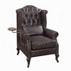Renno Accent Chair Rich Tufted Vintage Style Brown Top Grain Leather BM324349