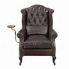 Renno Accent Chair Rich Tufted Vintage Style Brown Top Grain Leather BM324349