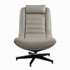 Siro Swivel Accent Chair Gray Top Grain Leather Foam Padding Metal BM324350