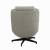 Siro Swivel Accent Chair Gray Top Grain Leather Foam Padding Metal BM324350