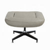 Siro Swivel Ottoman Gray Top Grain Leather with Foam Padding 24’’ BM324351