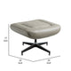 Siro Swivel Ottoman Gray Top Grain Leather with Foam Padding 24’’ BM324351