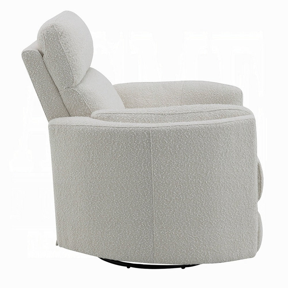 Siri Swivel Glider Recliner Chair Plush Beige Boucle Soft Cushioned BM324353