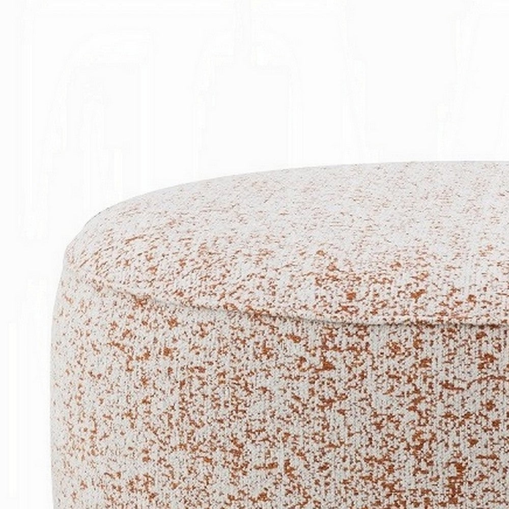 Sarah Ottoman Round 39’’ Modern Style White Red Patterned Boucle BM324354
