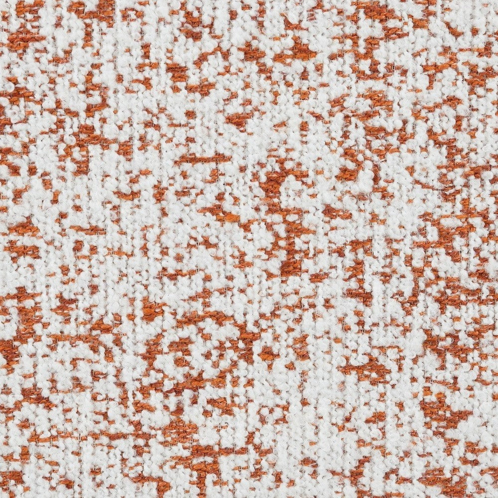Sarah Ottoman Round 39’’ Modern Style White Red Patterned Boucle BM324354