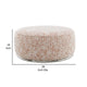 Sarah Ottoman Round 39’’ Modern Style White Red Patterned Boucle BM324354