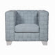 Reah Accent Chair Knitted Light Blue Chenille White Composite Wood BM324355