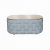 Reah Coffee Table Knitted Light Blue Chenille Fabric Brown Wood 41’’ BM324356