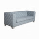 Reah Sofa, Knitted Light Blue Chenille, White Composite Wood, 85"