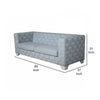 Reah Sofa Knitted Light Blue Chenille White Composite Wood 85’’ BM324358