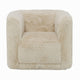 Savoir Swivel Accent Chair Modern Soft Furry Beige Fabric Round Arms BM324359