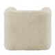 Savoir Swivel Accent Chair Modern Soft Furry Beige Fabric Round Arms BM324359