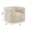 Savoir Swivel Accent Chair Modern Soft Furry Beige Fabric Round Arms BM324359