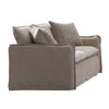 Savoir Loveseat, 2 Accent Pillows, Plush Modern Style Beige Linen, 64"